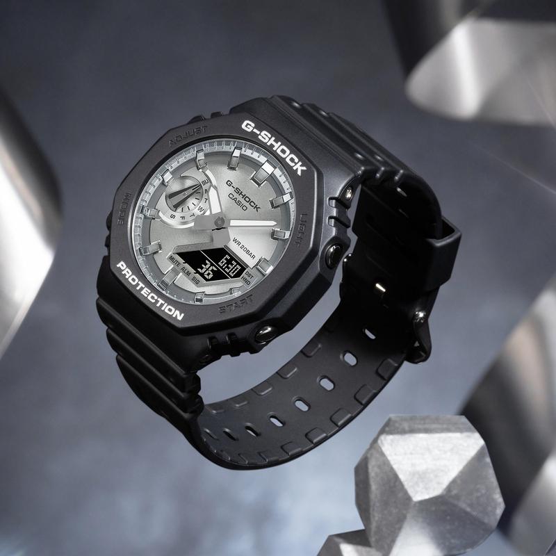 CASIO G-SHOCK GA-2100JinYinXiLie GA-2100SB-1APR серебряный