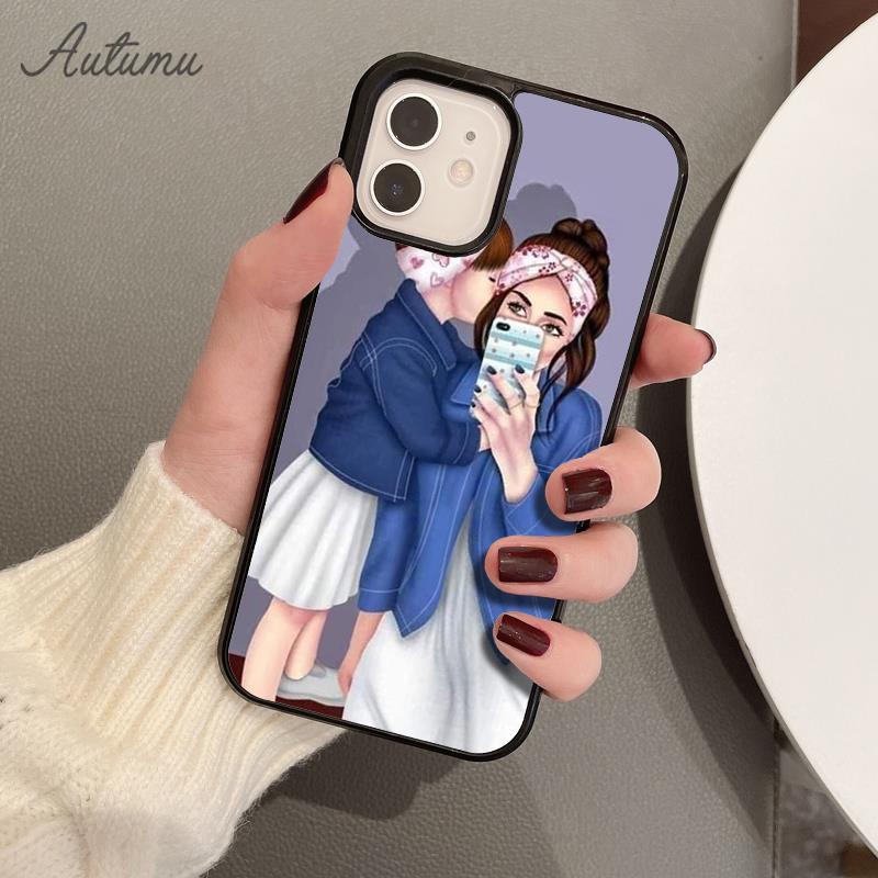 Dziecko mama mama matka dziewczyna królowa etui na telefon iPhone 11 12 13 14 Pro Max mini XR XS SE 2020 7 8 Plus Samsung S21 S22 shell
