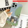 Cute Bear & Cat In Flower Garden Phone Case All Inclusive Film Hard Phone Case, Compatible with iPhone 18 Pro Max 17 16 15 14 13 12 11