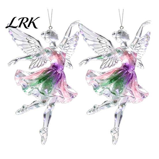 Fence Branch Decorations 2Pcs Glitter Ballet Girl Keychain, 2D Acrylic Hanging Pendant for Bag Backpack, Sparkling Personalized Gift Ideas Dancer Car