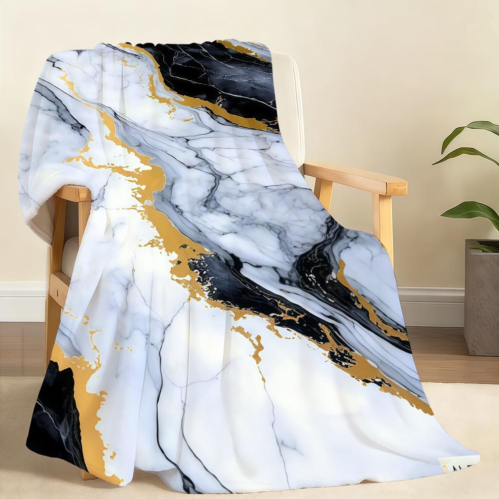 B-Black Marble Design Blanket Soft Throw Blanket for Home Bedroom Bed Sofa Picnic Travel Office Rest Cover Blanket Gift