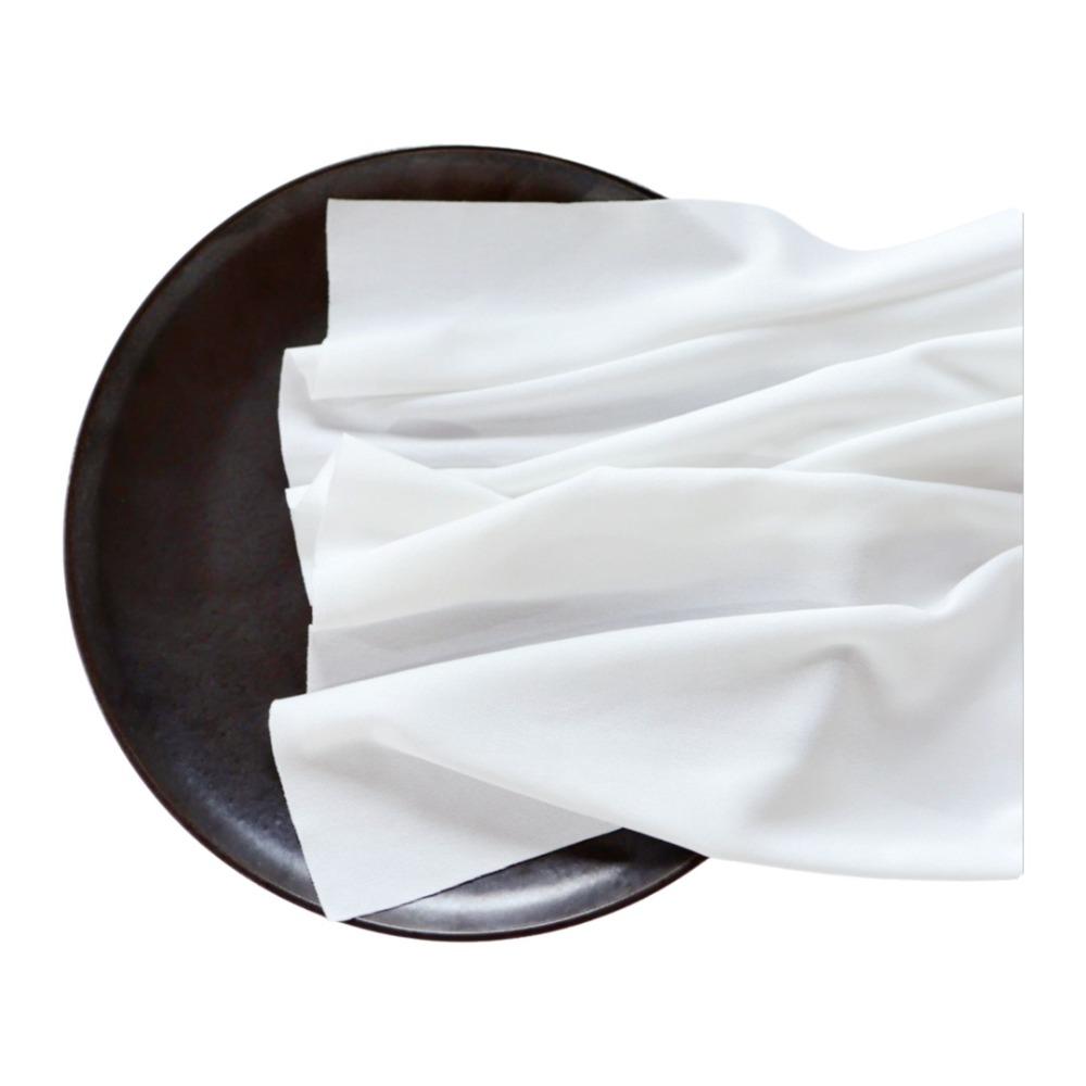 Modern Rustic Pleated Table Runner Soft Multi-color Milk Silk Crepe Tablecloth Washable Polyester Gauze Tablecloth Dinning Decor