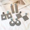 Retro And Modern Geometric Stud Earrings, Fashionable And Thin Black And White Square Long Earrings, Simple Jewelry For Women