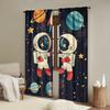 2pcs Space Astronauts Blackout Curtains   Rod Pocket Polyester Panels   HD Digital Print   Semi-Sheer Contemporary Design   Machine
