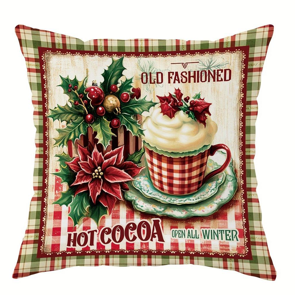 Christmas Decoration Pillow Cover with Gingerbread Pastry Old-fashioned Style Design Home Living Room Sofa Cushion Cover