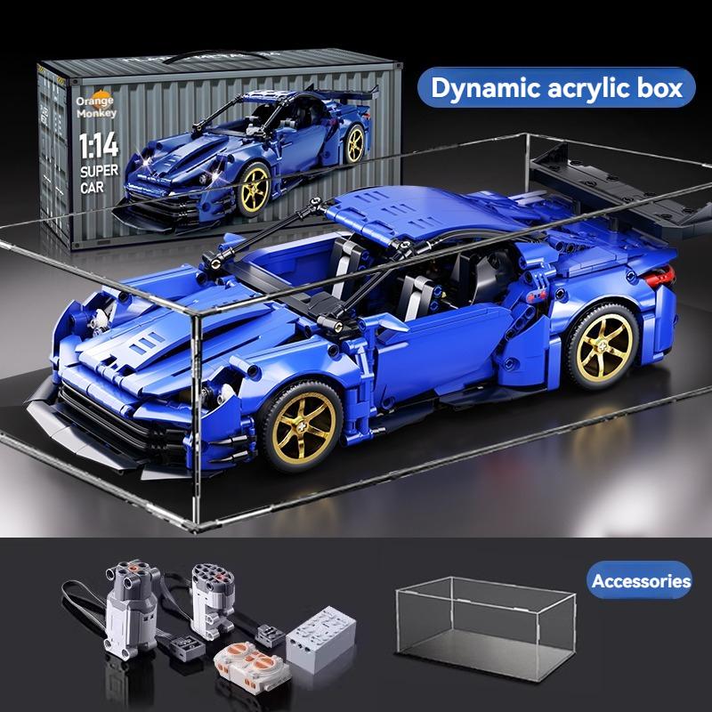 DIY Technical Super Speed Sport Car Building Blocks MOC Assemble Bricks Racing Vehicle Toys  Birthday Halloween Christmas Gifts