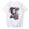 Japanese Geisha Samurai Vaporwave Urban Style Print TShirt Short Sleeve Spring Summer Boy Clothes Tops Clothing Tee Male Tshirt