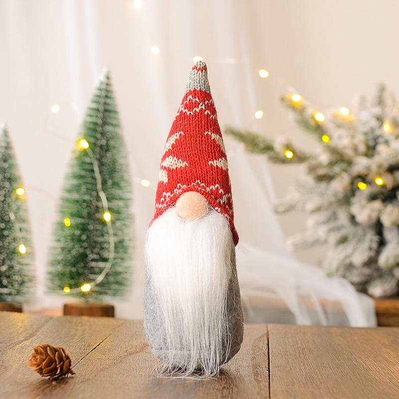 Kreativní pletená čepice s vločkou vánoční ozdoba trpaslíka