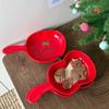 High-Value Cute Cartoon Baking Pan & Ceramic Apple Plate with Handle for Home & Pet Use