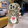 Phone case: 2D flat design suitable for iPhone 18 17 16 15 14 13 Pro protective case, couple style, love heart rabbit, Christmas and Halloween gift