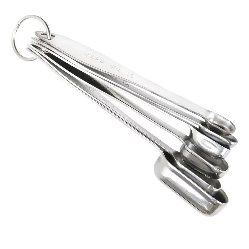 Small Household Baking Scale Cylinder Measuring Cup and Spoon Stainless Steel Pull Flower Cup Metal Material