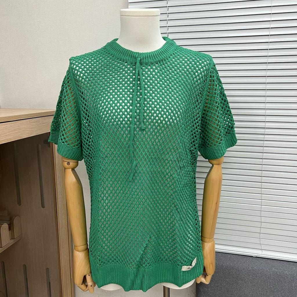 Edition 2025 Spring/Summer Trendy Jacquard Brand Logo Knit Unisex Short Sleeve