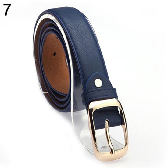 Women Fashion Paint Waist Belt Faux Leather Alloy Buckle Casual Waistband Strap