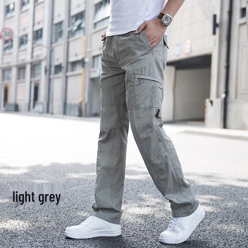 Men's Plus Size Straight Leg Loose Overalls - Wear-Resistant, Casual, Outdoor Sports Pants