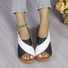 Women's Summer Cross-Border Platform Sandals - Plus Size, Open Toe, Thick Sole, Magic Tape Closure, European & American Style (Size 43)