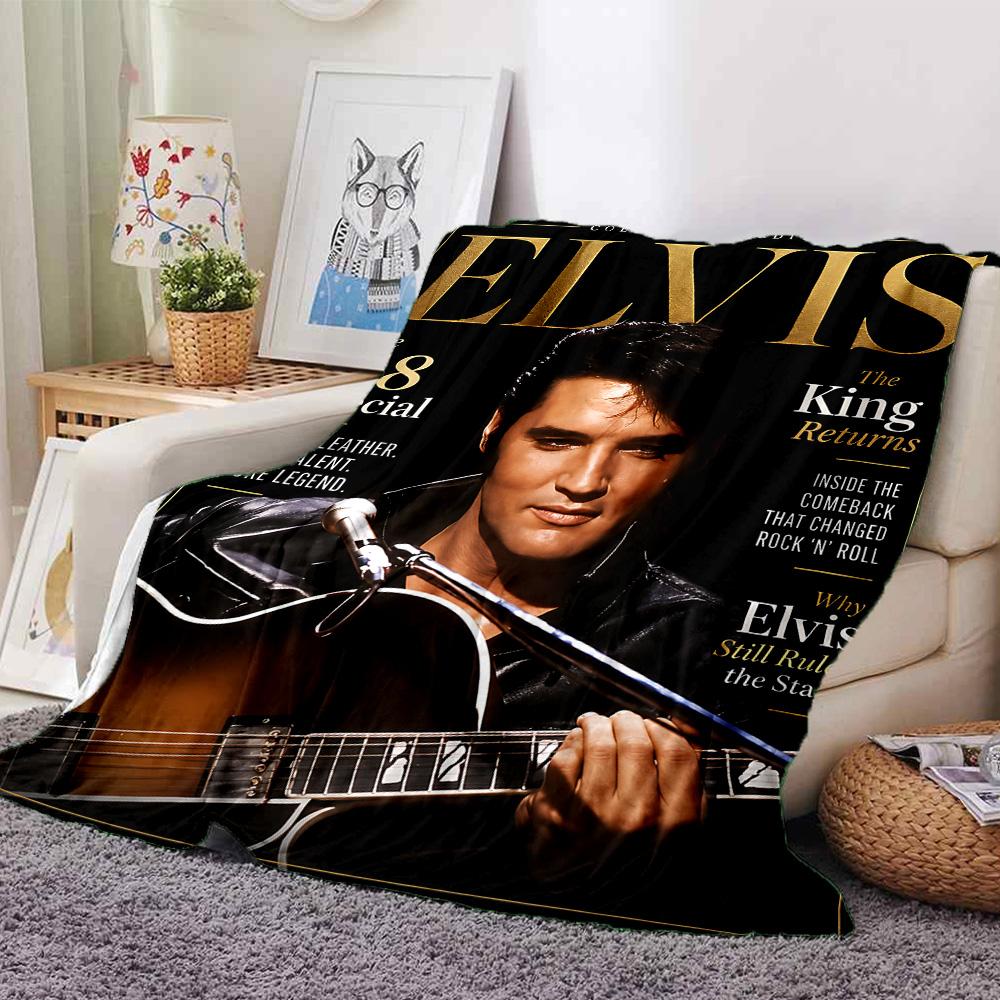 Elvis Returns Flannel Blanket Super Soft Warm Cozy Blanket for Sofa Bed Office Travel All‑Season Home Decor Gift