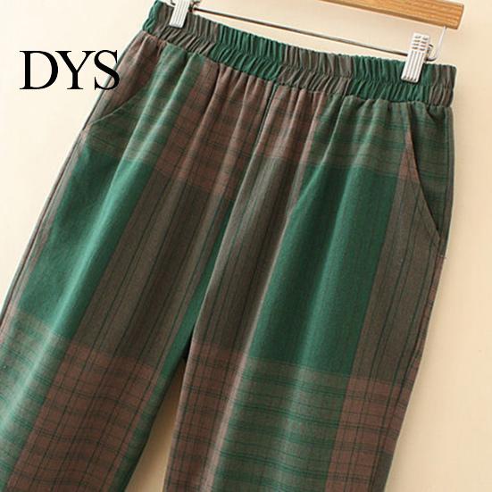 Short Sleeve Top Set 2 Pcs/Set Women T-shirt Pants Plus Size Homewear Outfit Color Matching Plaid Print Casual Two-piece Round Neck Wide Leg
