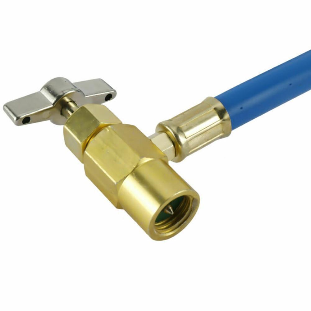 R134A Charging Hose to Refrigerator with Gauge, AC Recharge Hose Kit