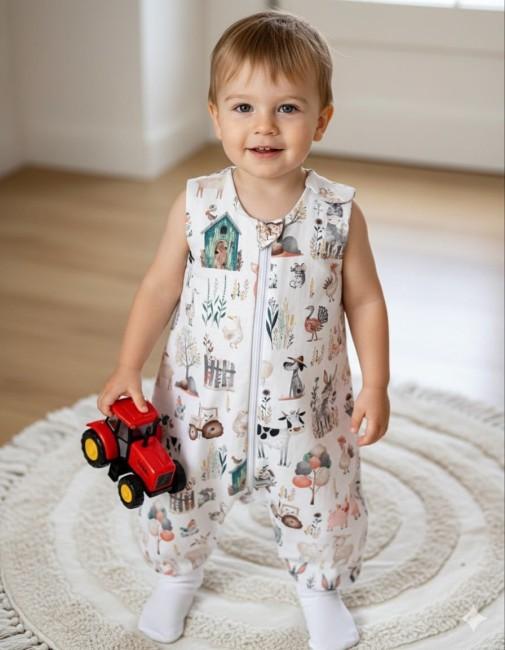 Baby sleeping bag with legs, all year round, 1 TOG, size S