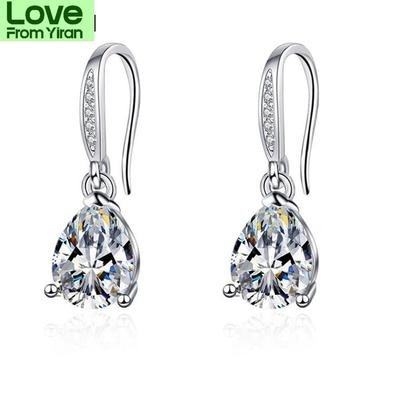 Nuevo Pendiente Colgante para Mujer Plata de Ley 925 Moda Simplicidad Lujo Microincrustado Circonita Un Par Pendientes Aro Piercing Joyería Regalo