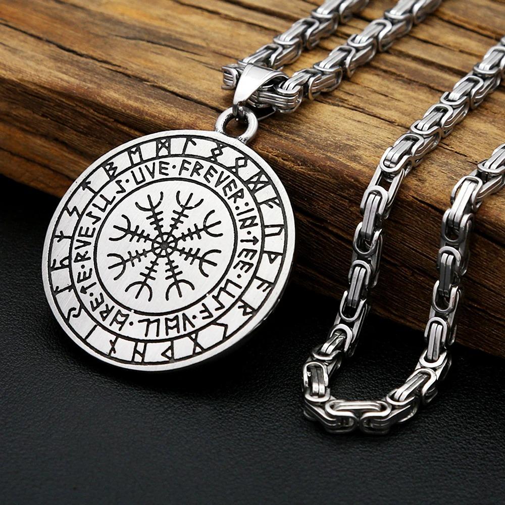 Nordic Viking Thor Hammer Necklace Stainless Steel Odin Crow Pendant For Men Women Unique Amulet Jewelry Gift
