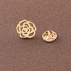 Men’s Small Rose Brooch In Stainless Steel - Gold, Silver, Black, Hollow Design, Fade-Resistant.