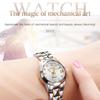 JINSHIDUN New Business and Leisure Ladies Watch Single Calendar Tungsten Steel Mechanical Watch Luminous Waterproof High-end Watch
