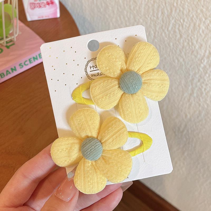 

2 шт. новые милые простые тканевые заколки с цветами для малышей, заколки для волос для девочек, заколки для волос, детские головные уборы, детские аксессуары для волос