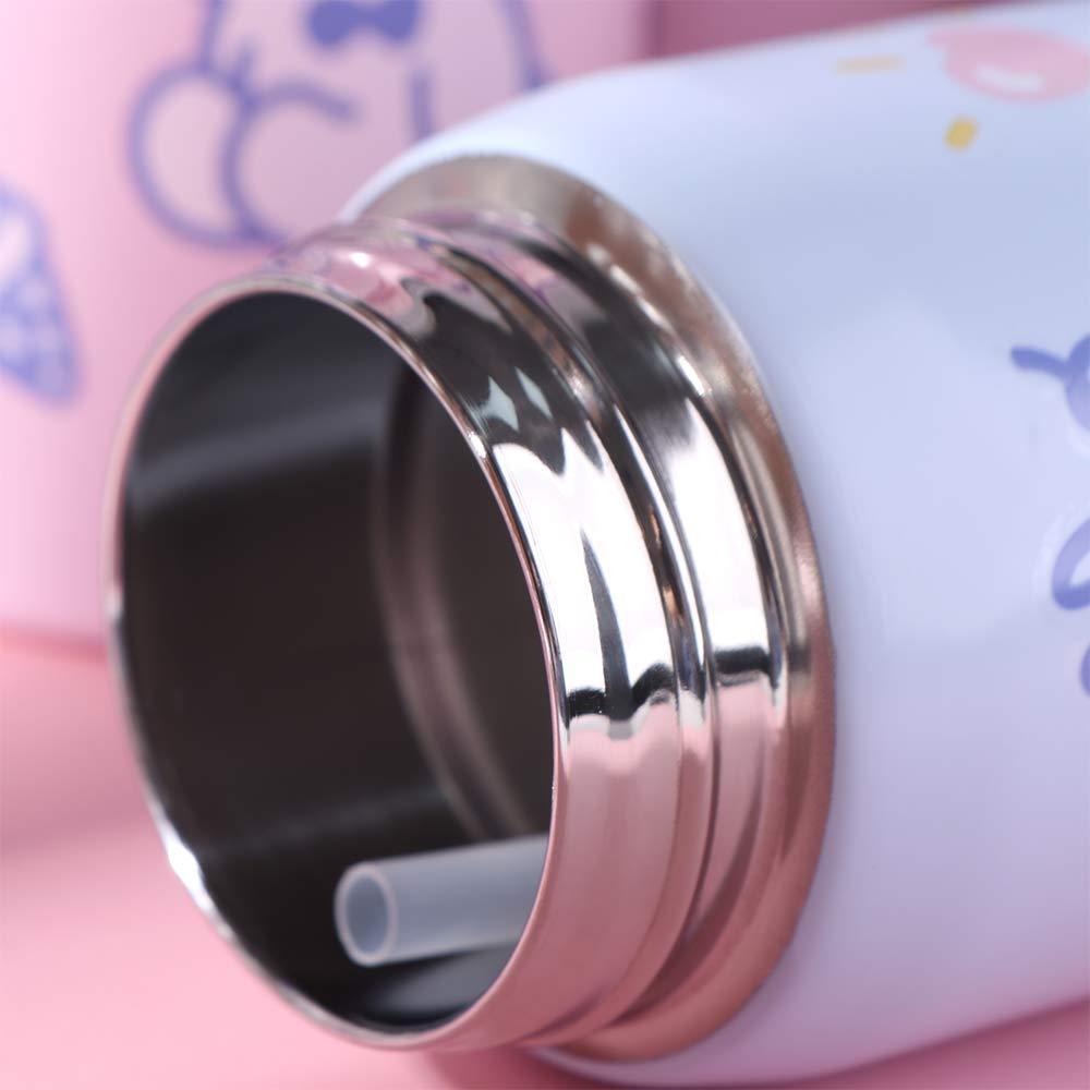 Cartoon Water Bottle Large Capacity Coffee Cup Leak Proof Straw Insulated Cup  Gift