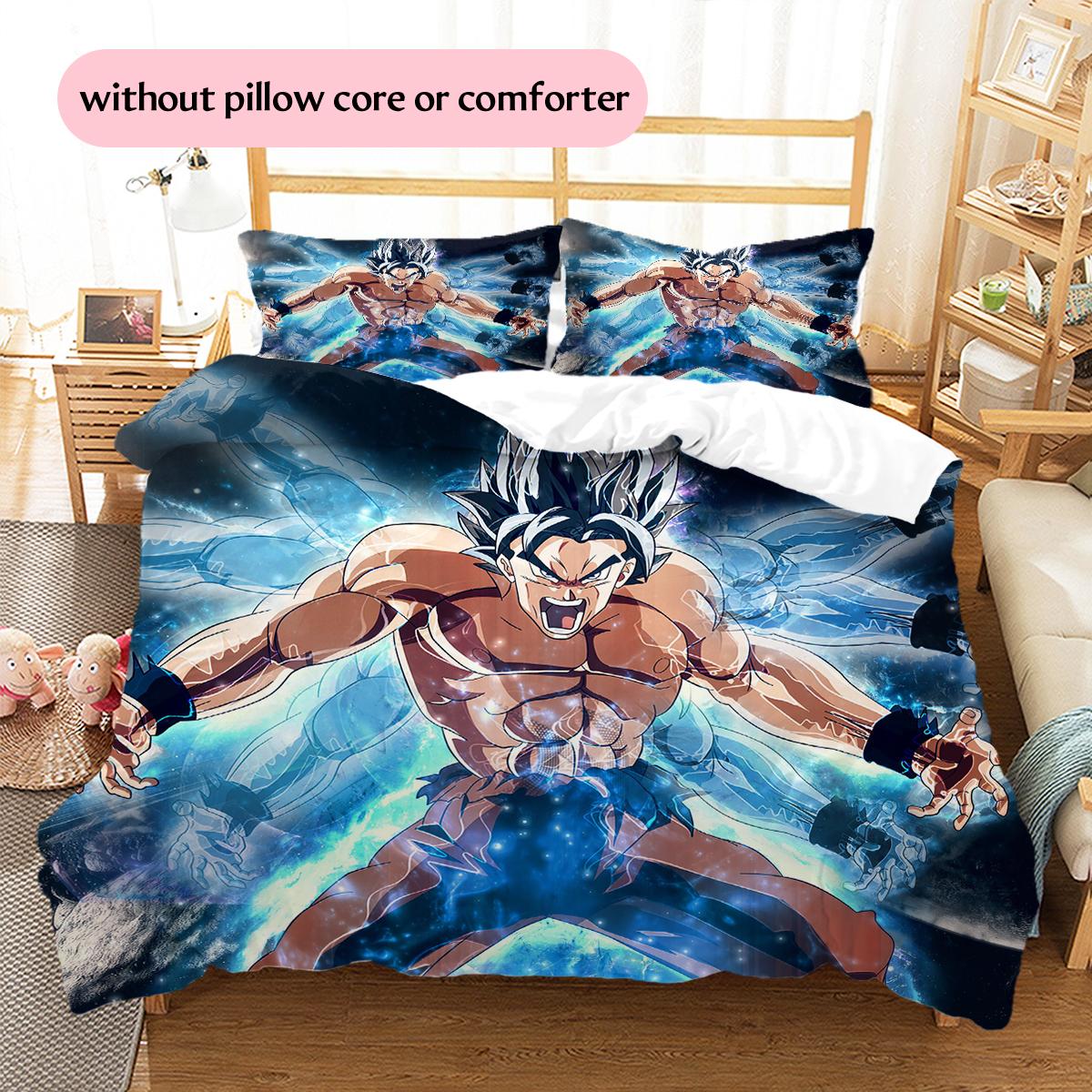

Son Goku Pattern Bedding Home Decoration Birthday Gift (1 * duvet cover + 2 * pillowcase, without core) 135x200cm