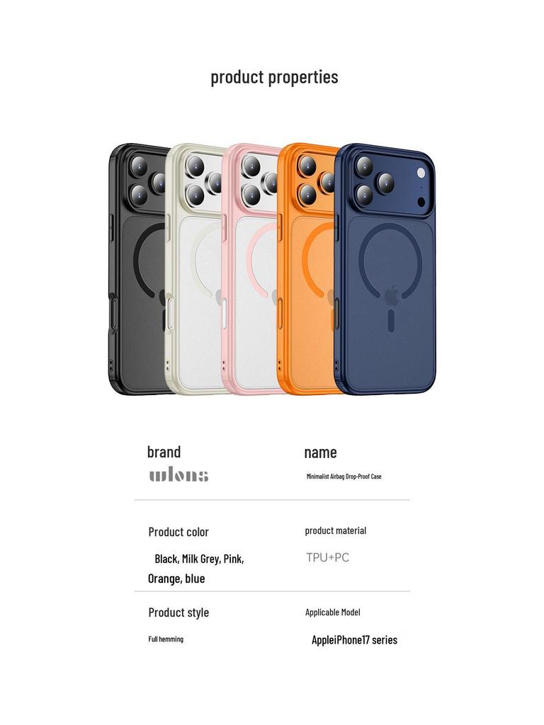 Apple iPhone 17 Pro Max Magnetiskt Transparent Airbag-skal - Fulltäckande Fallskydd