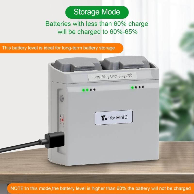 Two Way Charging Hubs for Mini 4K/2 Drones Battery Charging Charging Two Batteries for Mini 4K/2 Drones Accessories