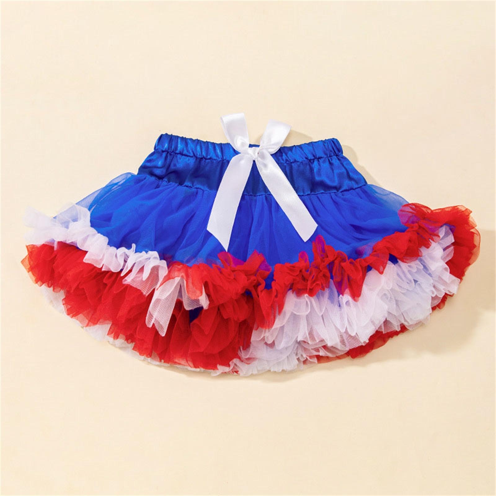Children s Fashionable And Comfortable Bow Elastic Waist Skirt S синий