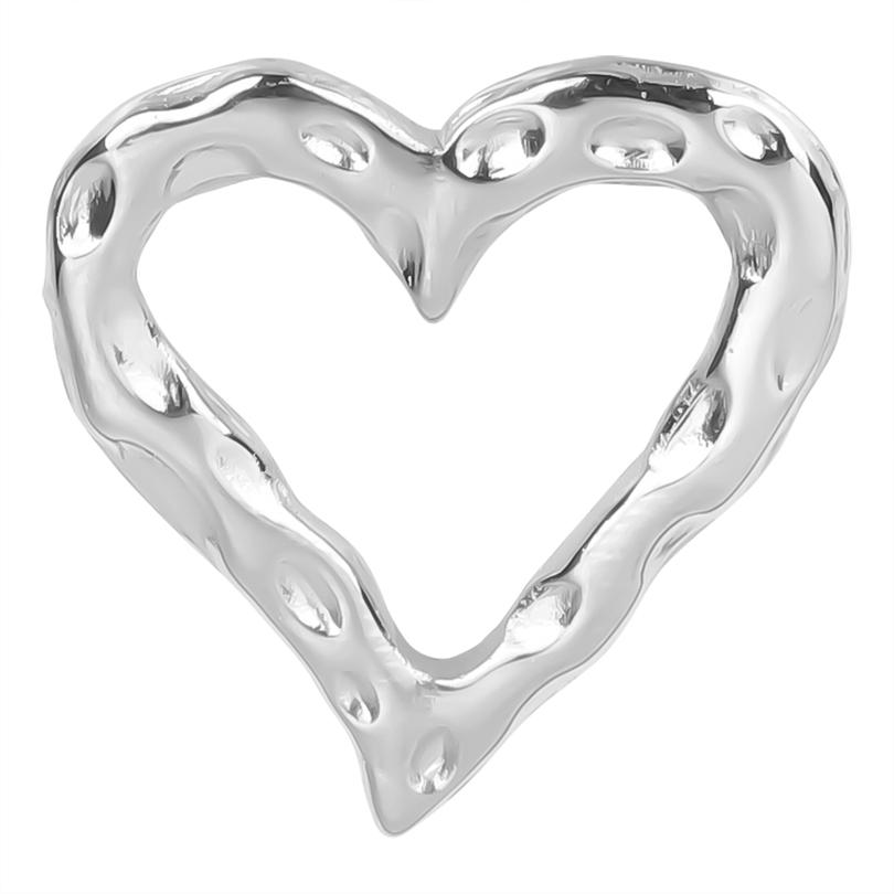100% Stainless Steel Heart Charms For Jewelry Making Bracelets Earrings Accessories 6pcs/Lot Silver Color Irregular Pendant Bulk