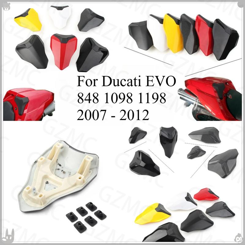 Motorcycle Rear Pillion Passenger Cowl Rear Seat Cover Fairing 2011 08 For Ducati EVO 848 1098 1198 2007 - 2012 Rear Seat Cover
