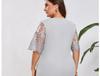 Dámské koktejlové šaty plus size slim s vyšívanou krajkovou stříží
