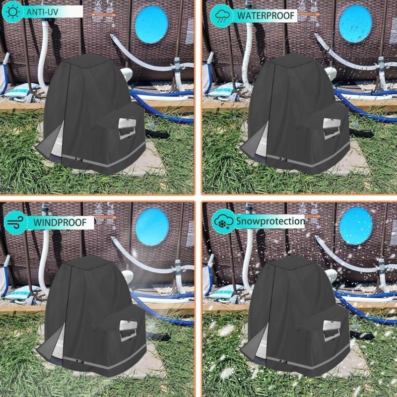 Weather Resistant Pool Pumps Enclosure Fit for 30.9-40.9cm Sand Filters Inground Systems Cover With Zippered Ventilation