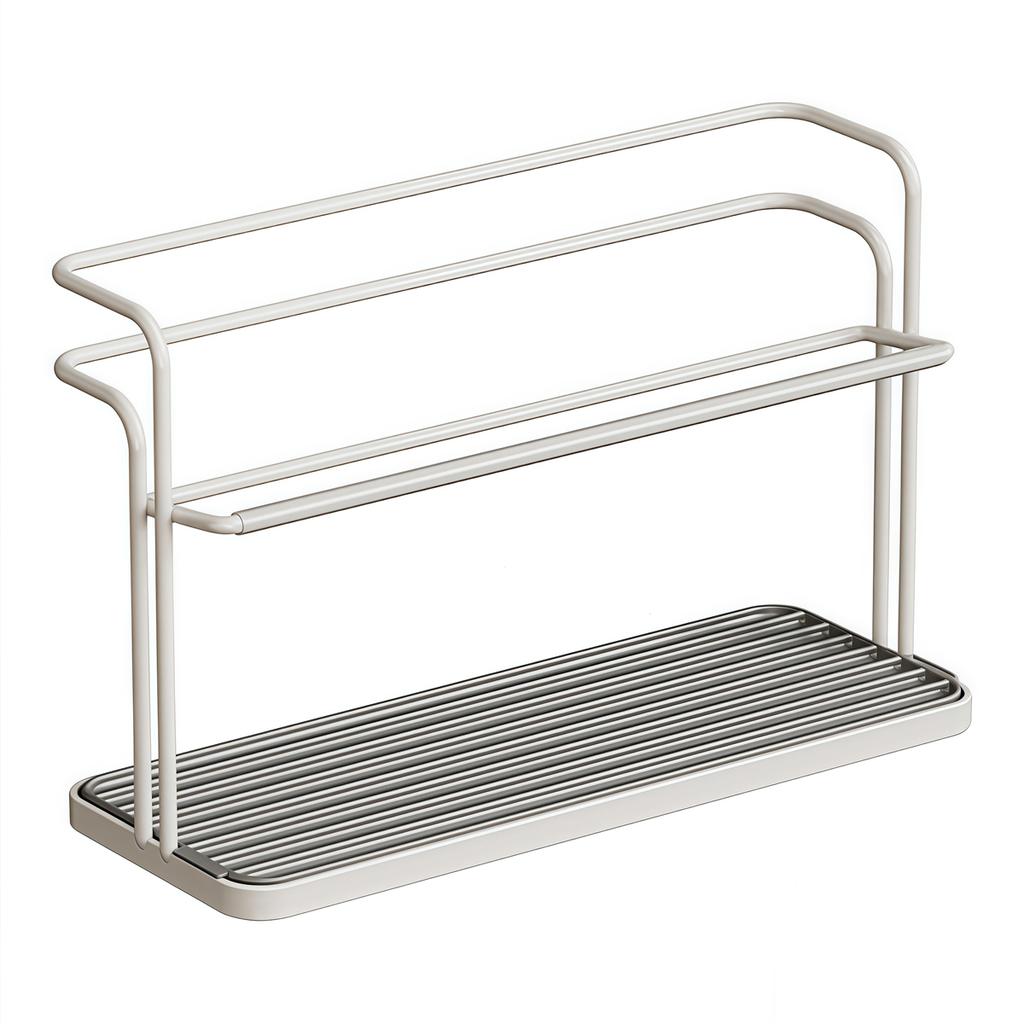 Zweistöckiges Flaschentrockengestell mit Abtropfschale, perfekt zur Organisation von Tassen, Bechern und Flaschen in jeder Küche