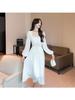 Early Spring French Square Neck Princess Dress for Women