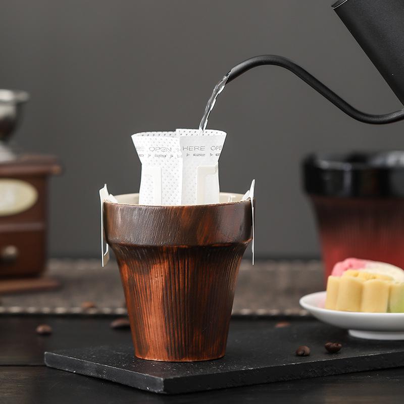 High-Grade Wabi-Sabi Retro Ceramic Coffee Cup with Custom Logo