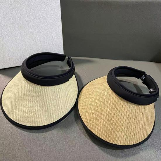 Summer Lightweight Sun Hat with And Rear Hat Foldable Straw Hollow Top Headband