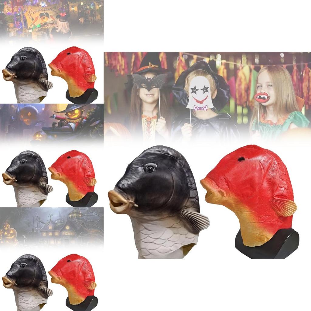 Funny Goldfish Head Mask Unique Animal Theme Costume Perfect For Halloween Parties And Pranks