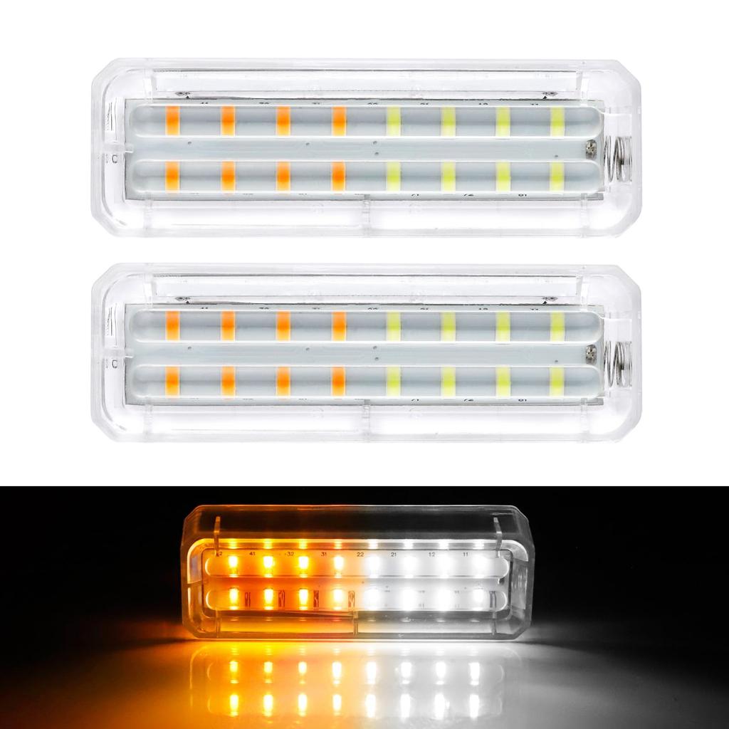 Futwod Strobe Light Amber White Alternating Flashing LED Solar Powered