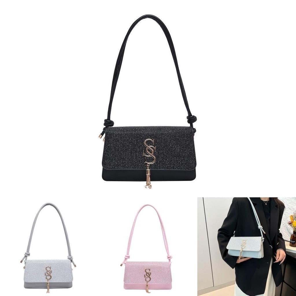 Chic Fashionable Tassel Small Square Bag For Women In Stylish Black Pink Khaki Silver