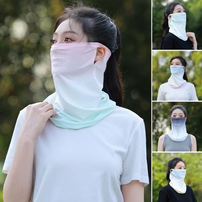 Ice Silk Sunscreen Face Guard Breathable Holes Sun Protection Face Protector Neck Clavicle