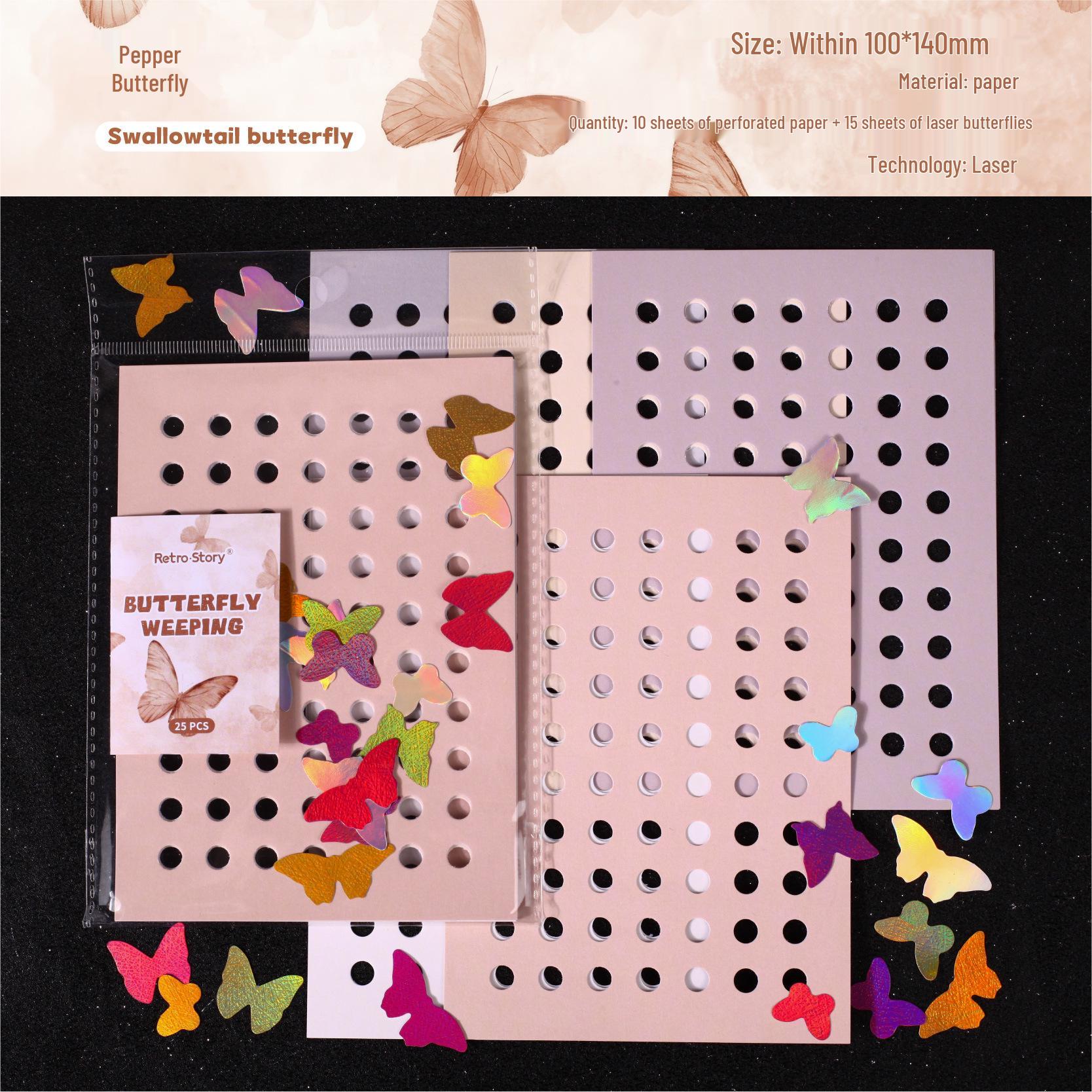 Retro Story Butterfly Laser DIY Pegboard & Journal Decoration Material Kit