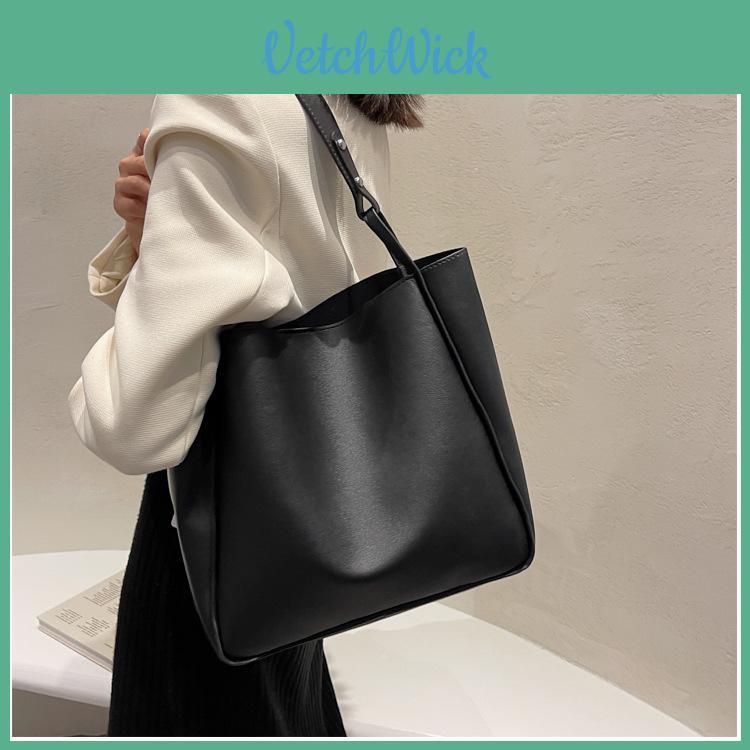 Retro Chic Large Capacity Single Shoulder Water Bucket Bag For Office And Casual