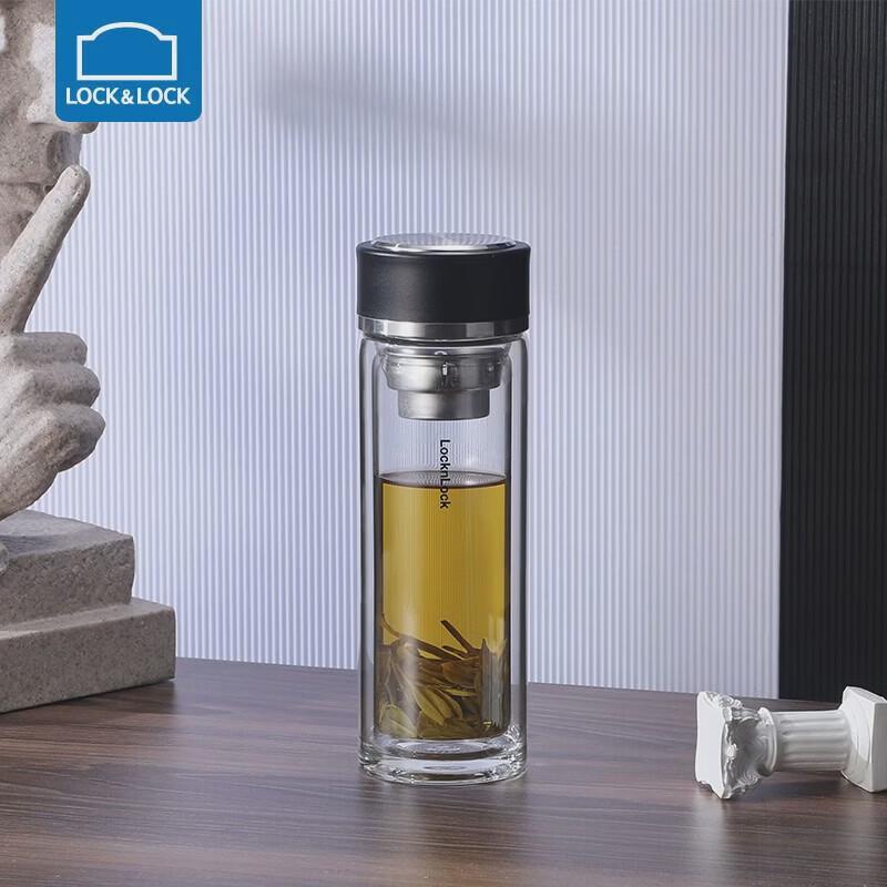 Lock&Lock LLG629 Double Wall Glass Tea Infuser Bottle