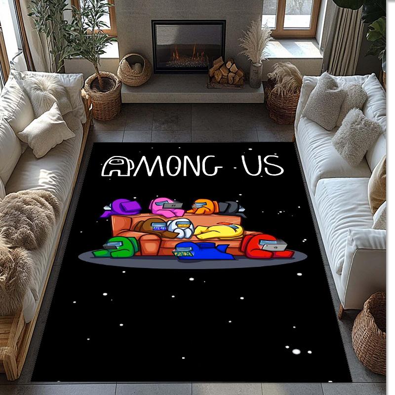 Among Us Crystal Velvet Rug, Soft Anti‑Slip Crystal Velvet Carpet for Living Room Bedroom Home Decor
