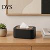 Tissue Holder for Desk Modern Box Holder, Spring Loaded Napkin Dispenser with Remote Plastic Cover Control Storage Tray Coffee Table, Home Office